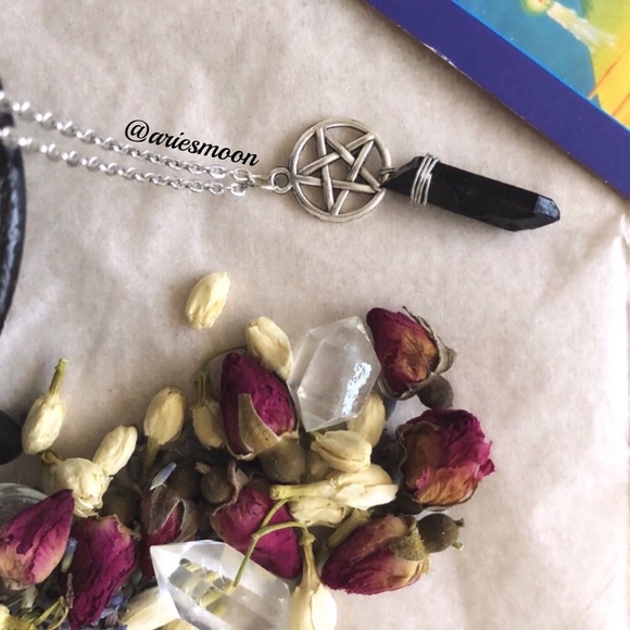 Wire Wrapped Black Tourmaline Pentacle Necklace - Picture 5 of 7